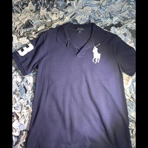Polo T shirt Navy Blue & White